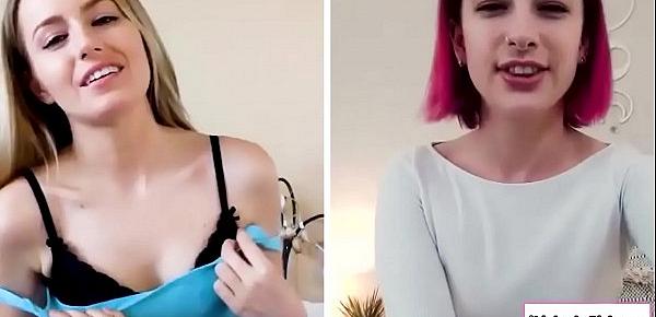  Lesbian couple masturbating on webcam